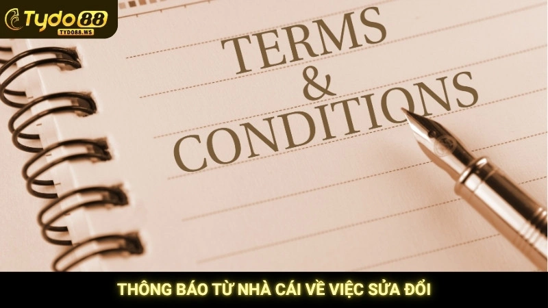 Thông báo từ nhà cái về việc sửa đổi