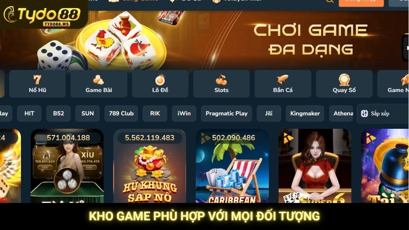Kho game phù hợp với mọi đối tượng