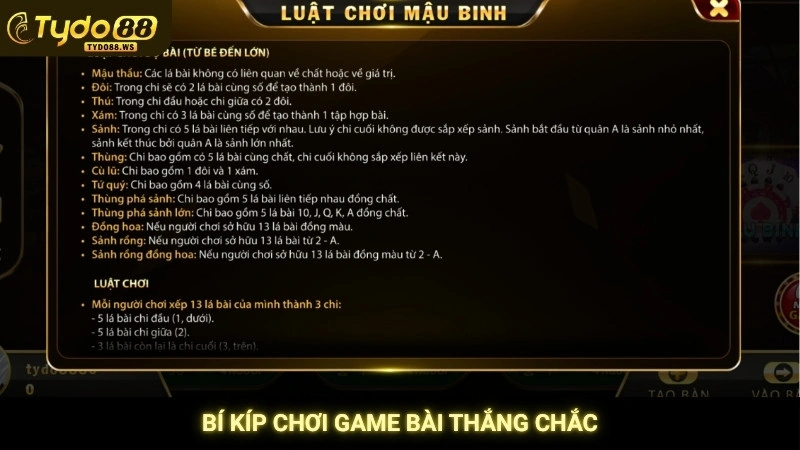 Bí kíp chơi game bài thắng chắc