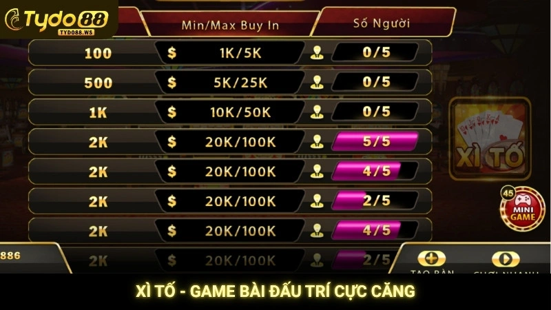 Xì tố - Game bài đấu trí cực căng